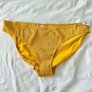 Aerie Ribbed Full Coverage Yellow Mustard Bikini Bottom XXL